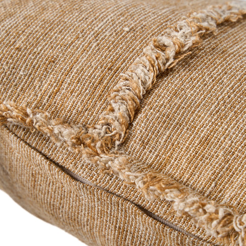 Detail van de verborgen ritssluiting van de Bazar Bizar The Sahara Fringe kussenhoes.
