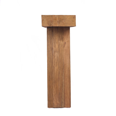 Zijaanzicht van Bazar Bizar The Stance console van teakhout