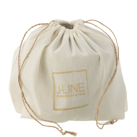 J-Line buitenkaars beige medium met label in open zakje