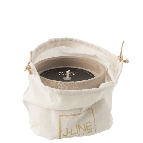 J-Line buitenkaars beige small met label in open zakje