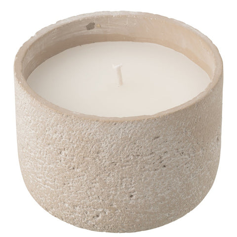 Buitenkaars cement licht beige J-Line Round medium vooraanzicht