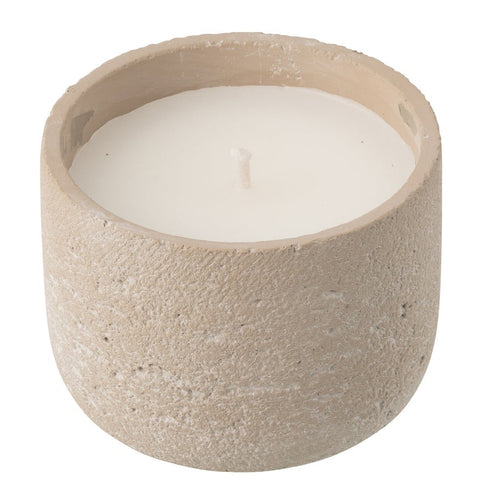 Buitenkaars cement licht beige J-Line Round small vooraanzicht