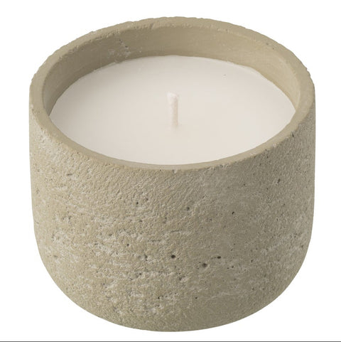 Buitenkaars in cement pot lichtgroen J-Line Round small vooraanzicht