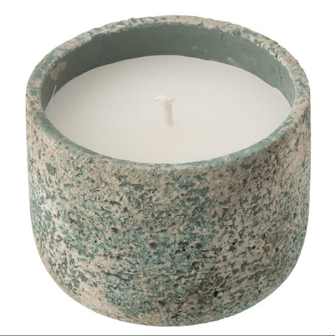 Buitenkaars cement turquoise J-Line Round small vooraanzicht