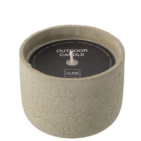 J-Line buitenkaars lichtgroen cement pot large met label