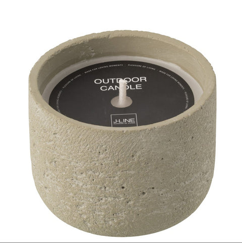 J-Line buitenkaars lichtgroen cement pot small met label