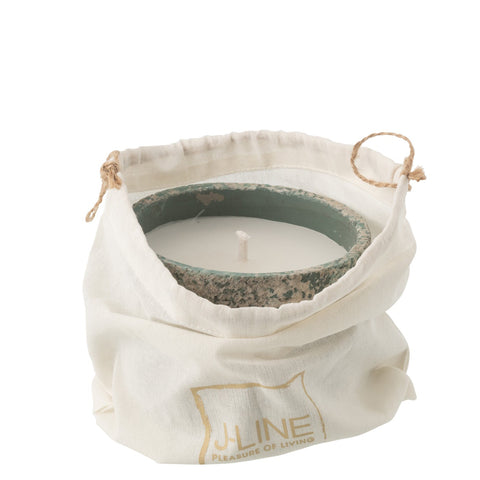 Buitenkaars cement turquoise small in open verpakking