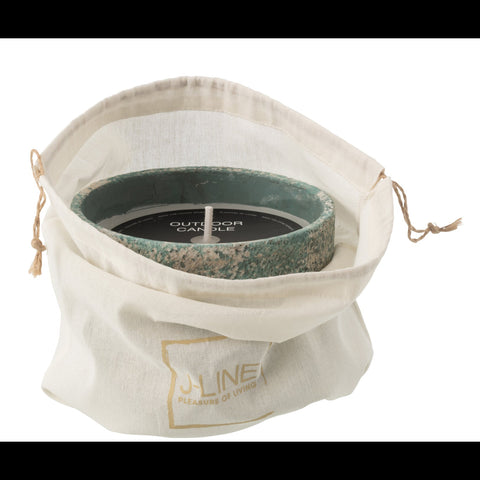 J-Line buitenkaars turquoise medium met label in open zakje