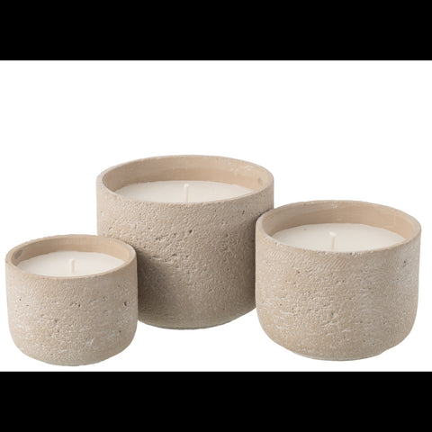 J-Line buitenkaars beige large samen met small en medium formaten