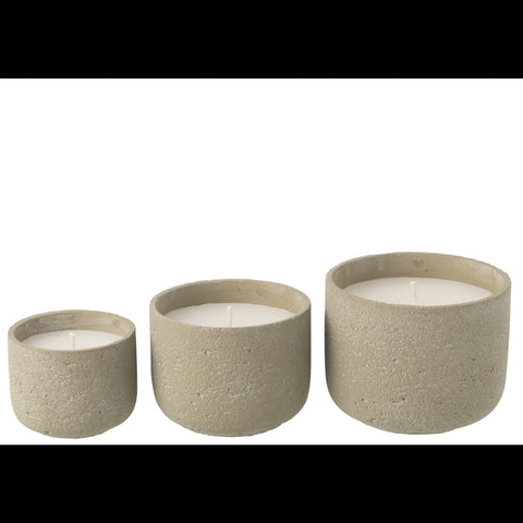 Set buitenkaarsen cement groen J-Line small medium large samen gestyled