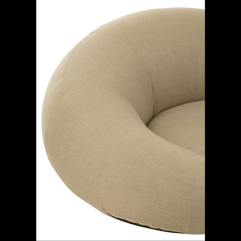 Detail achterzijde van beige Donut loungekussen J-Line