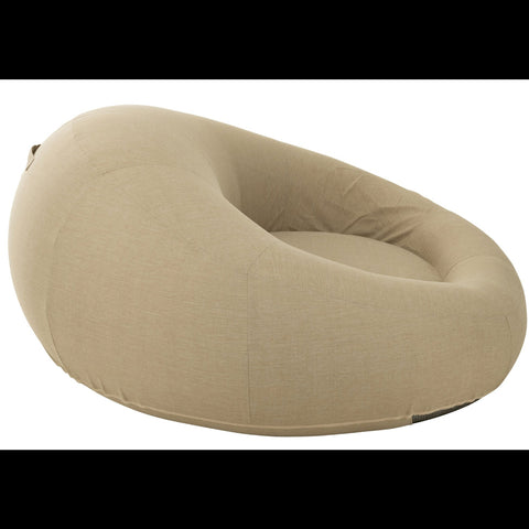 Beige Donut matras van J-Line zijaanzicht