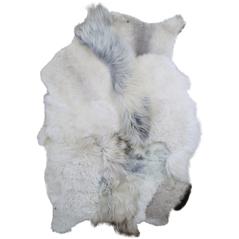 Dyreskin tapijt schapenvacht patchwork in warm beige, 180x120 cm