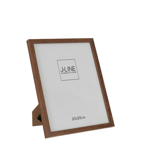 J-Line Basic Wood fotokader 20x25 staand op voet met bruine houten afwerking