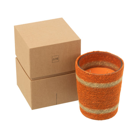 J-Line Geurkaars Rotan Orange (medium) met beige kartonnen verpakking