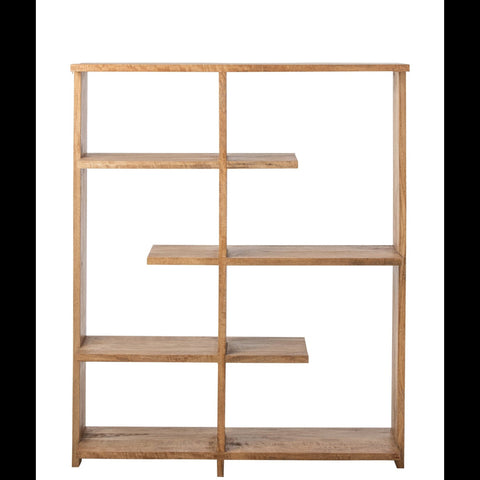 Achterzijde van de J-Line boekenkast Mango Wood Natural Medium.