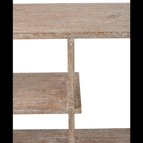 Detail van de bovenzijde van de J-Line boekenkast Mango Wood of White.