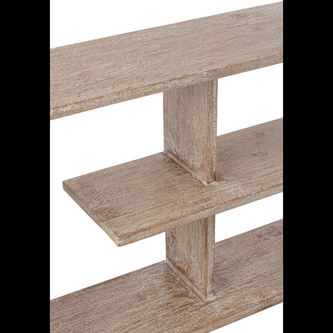 Detail van het witte mangohout van de J-Line boekenkast Mango Wood of White.