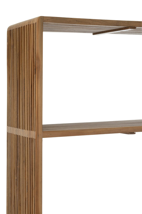 Detail van de bovenzijde van de J-Line boekenkast Recycled Teak.