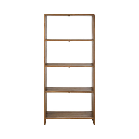 J-Line boekenkast Recycled Teak van gerecycleerd hout in naturel met open vakken.