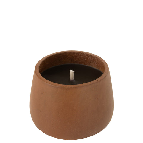 J-Line Buitenkaars ‘Cyra Cement Brown’ small formaat – compacte bruine cementkaars