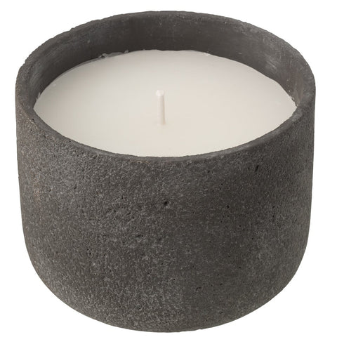 J-Line buitenkaars Round Dark Grey large in cement houder