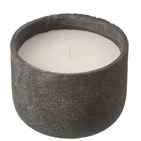 J-Line buitenkaars Round Dark Grey medium in cement houder