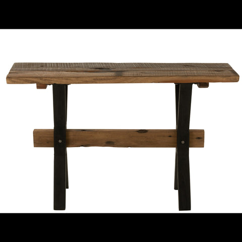 Voorzijde J-Line Vintage Wood Brown console tafel