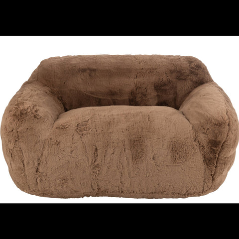 Voorzijde van de J-Line Cutie Taupe Large zetel in taupe