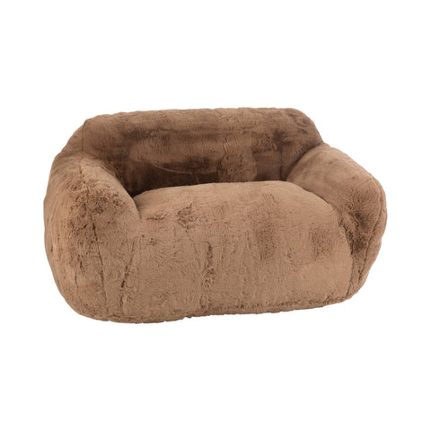 J-Line Cutie Taupe Large fluffy zetel in taupe