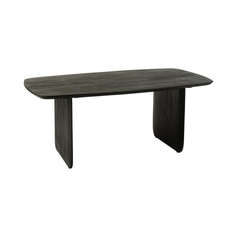 Zwarte J-Line eettafel Acacia, rechthoekig design, volledig weergegeven.
