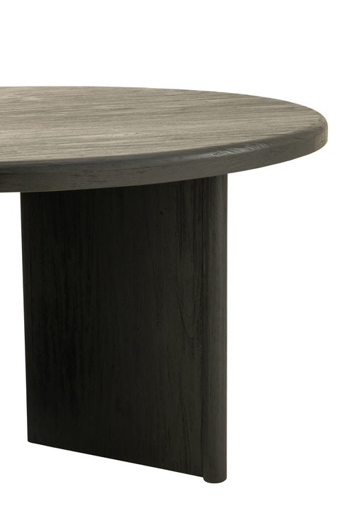 Detail van de stevige houten poten van de J-Line eettafel Negro in zwart.