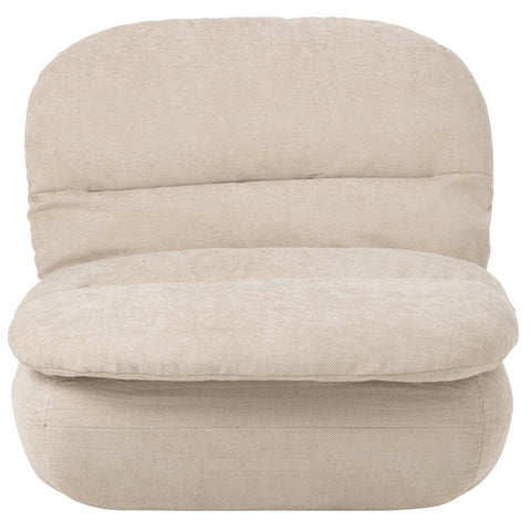 Voorzijde van de J-Line Foam loungestoel in ecru