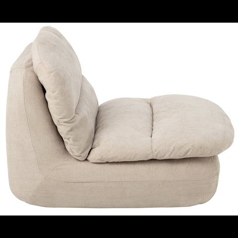 Zijkant van de J-Line Foam loungestoel in ecru
