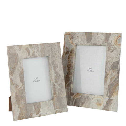 J-Line Marble Beige fotokaders in de formaten 13x18 en 10x15 gecombineerd.