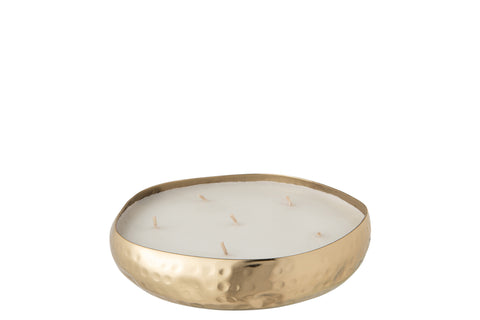 Gouden J-Line geurkaars Livia Gold medium zonder verpakking.