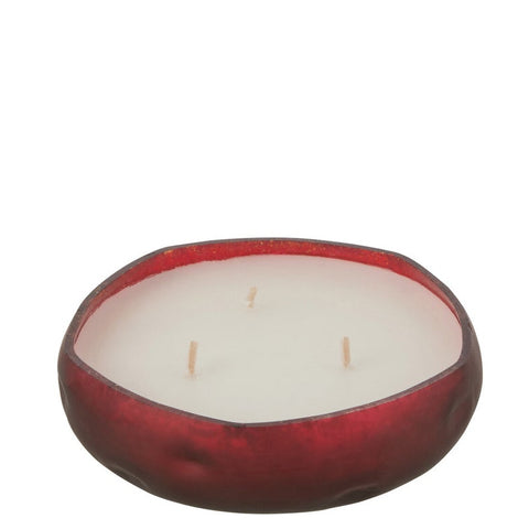 Rode J-Line geurkaars Livia Red small zonder verpakking.