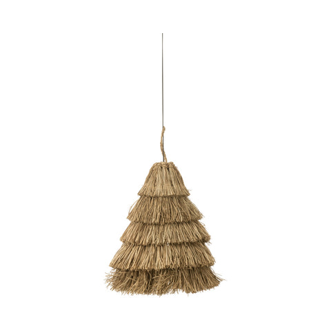 J-Line hanglamp Layers van natuurlijk zeegras, volledig vooraanzicht.