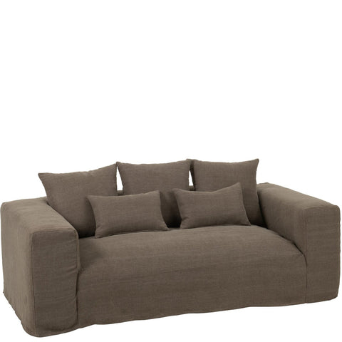 J-Line Monaco zetel met linnen hoes in Desert Taupe.