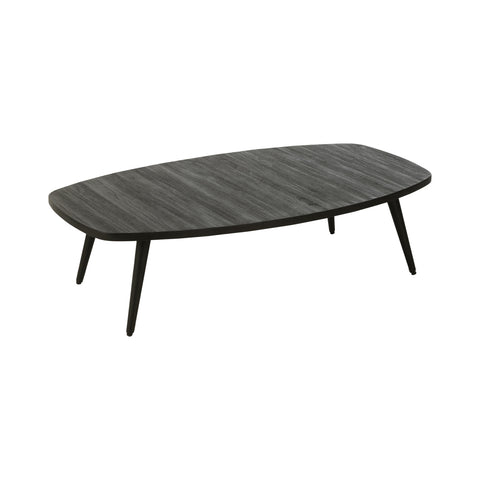 J-Line koffietafel Rectangular in zwart hout en metaal, volledig vooraanzicht