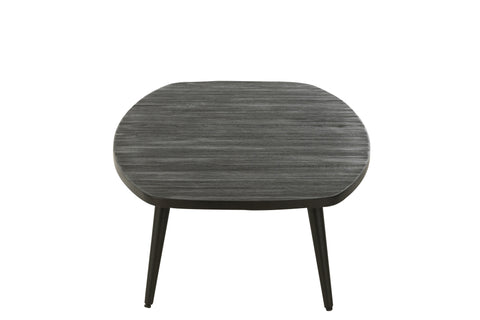 Zijkant van de J-Line koffietafel Rectangular, zwart houten tafelblad en metalen frame