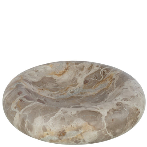 J-Line kom Marble Beige large, ronde marmeren schaal van 29 cm, vooraanzicht