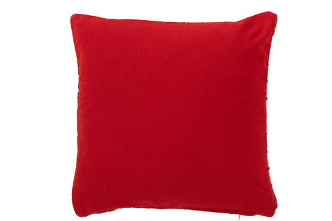 Effen rood kussen van katoen met gladde achterzijde