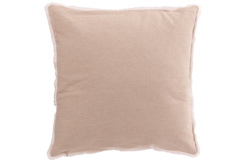 Achterzijde van beige J-Line kussen ‘Christmas Trees Tassels’, zonder decoratie