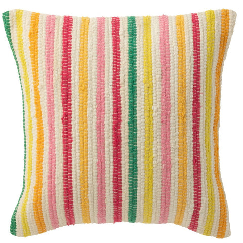 J-Line kussen Cocoon Striped met gekleurde verticale strepen