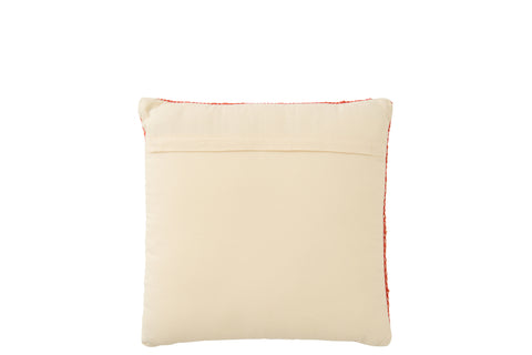 Beige achterzijde van J-Line kussen Coral in katoen