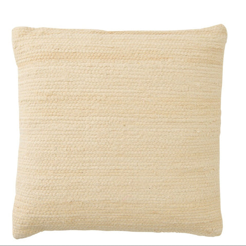 J-Line Kussen Cotton Ecru beige met grof geweven voorkant