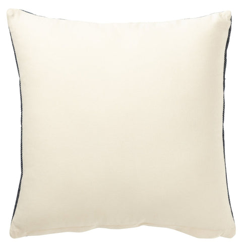 Achterzijde J-Line Kussen Ethnic Dark Blue in effen beige