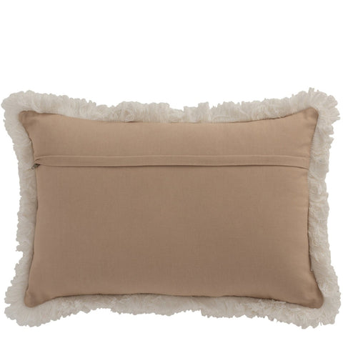 Achterzijde van het J-Line Kussen Jute Pattern uitgevoerd in effen beige stof.