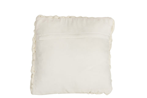 J-Line Kussen Knitted Square achterzijde – witte effen stof